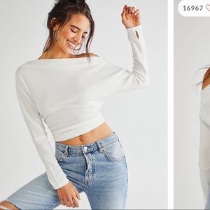 Free people Fuji off shoulder thermal top - white